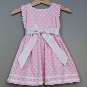 NWOT princess linens pink & white polka dot dress